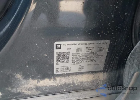 2018 Chevrolet Trax Lt из США, поврежденный, VIN 3GNCJLSB3JL416078